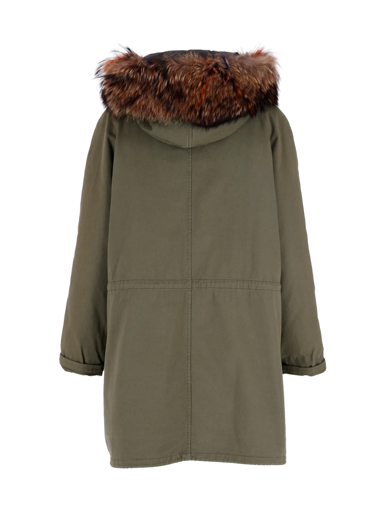army fur-trim parka