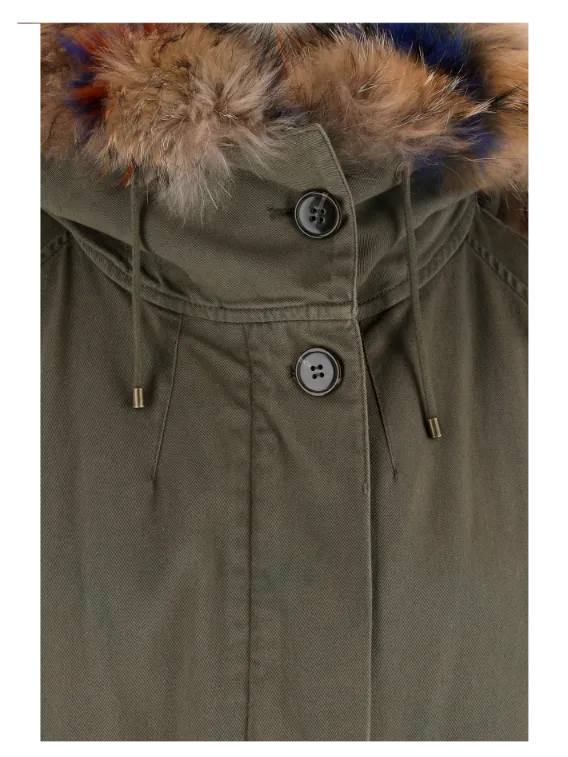 army fur-trim parka