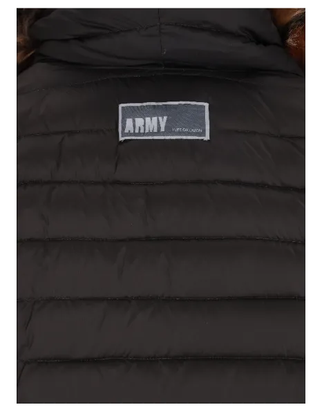 army fur-trim parka