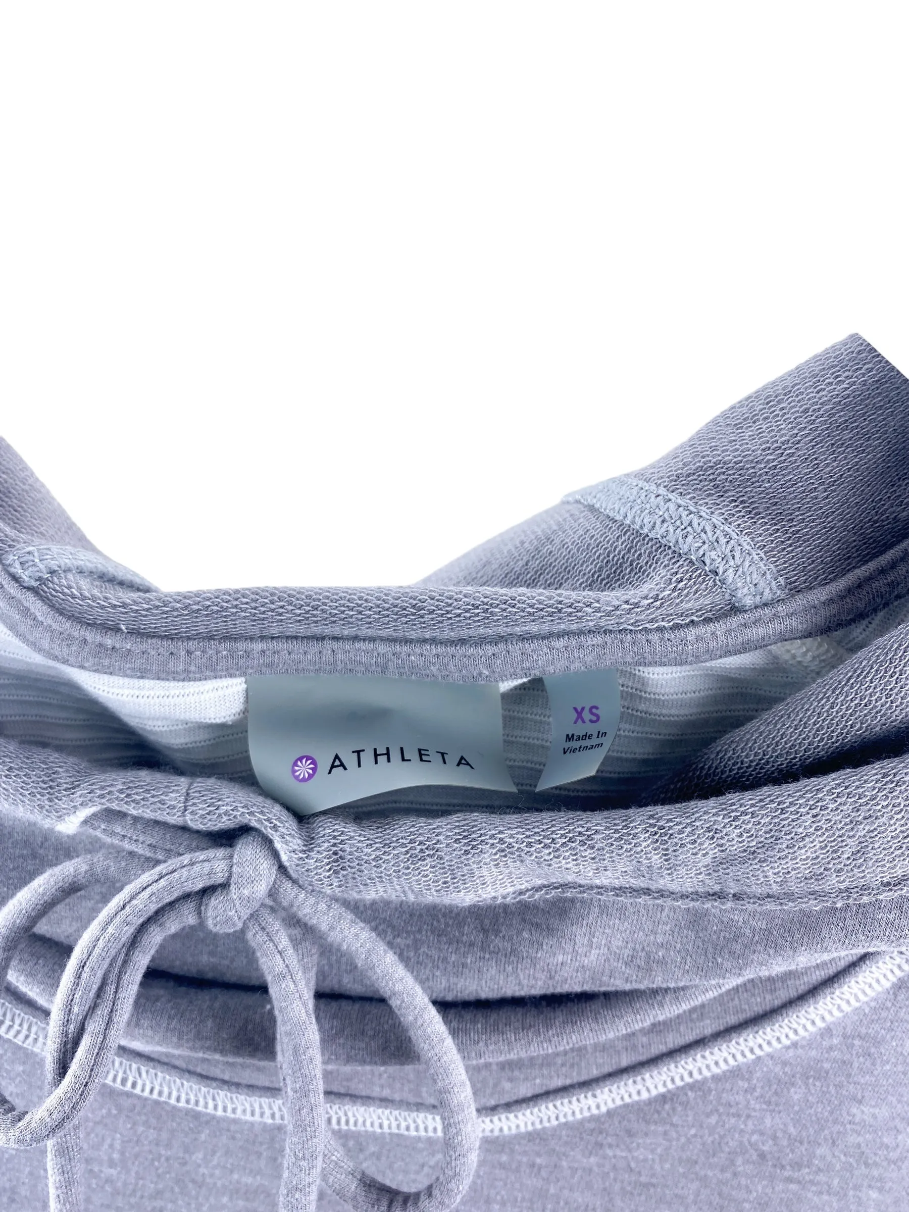 Athleta Women's Lace Trim Hooded Pullover Hoodie Taupe White Size XS