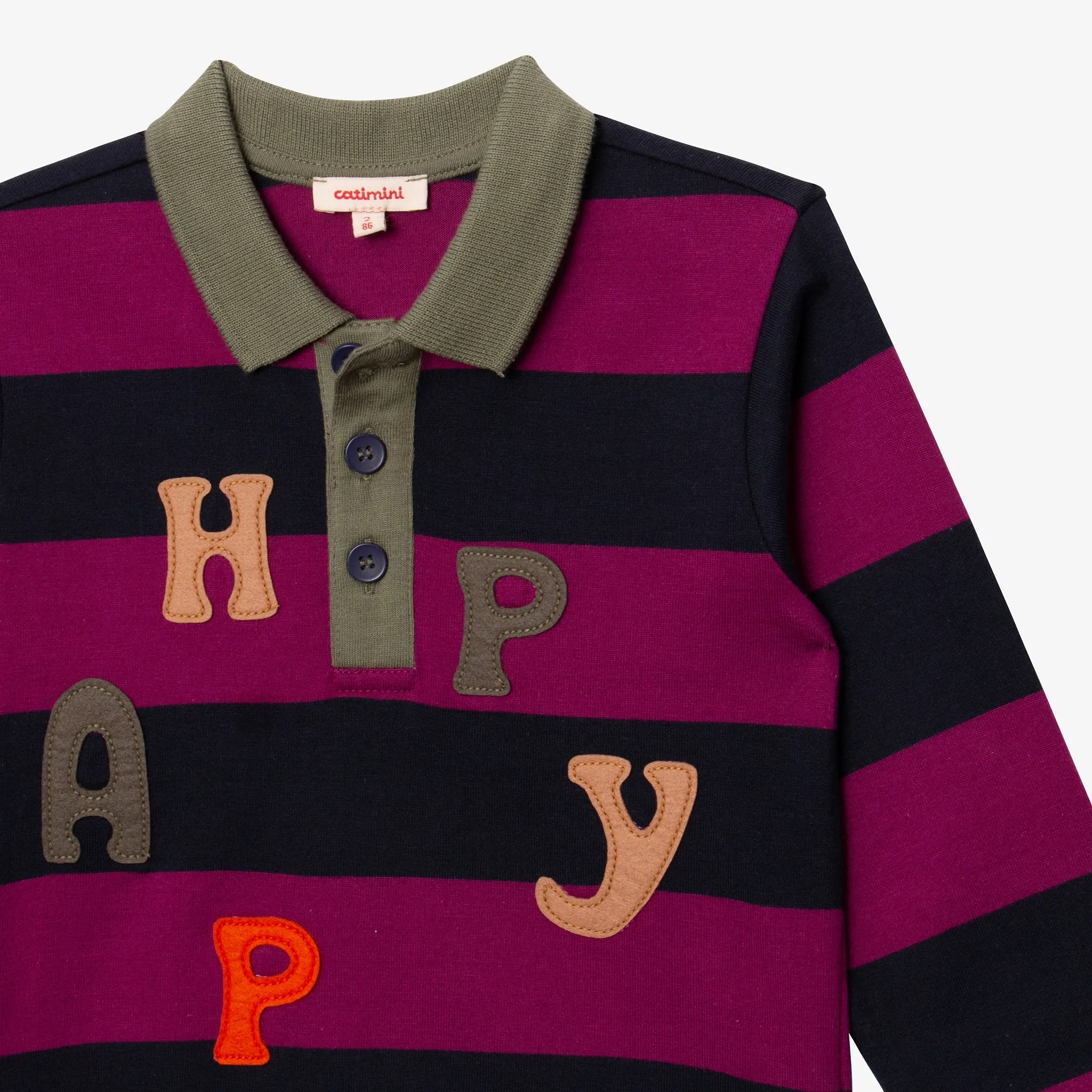 Baby boys' purple polo shirt