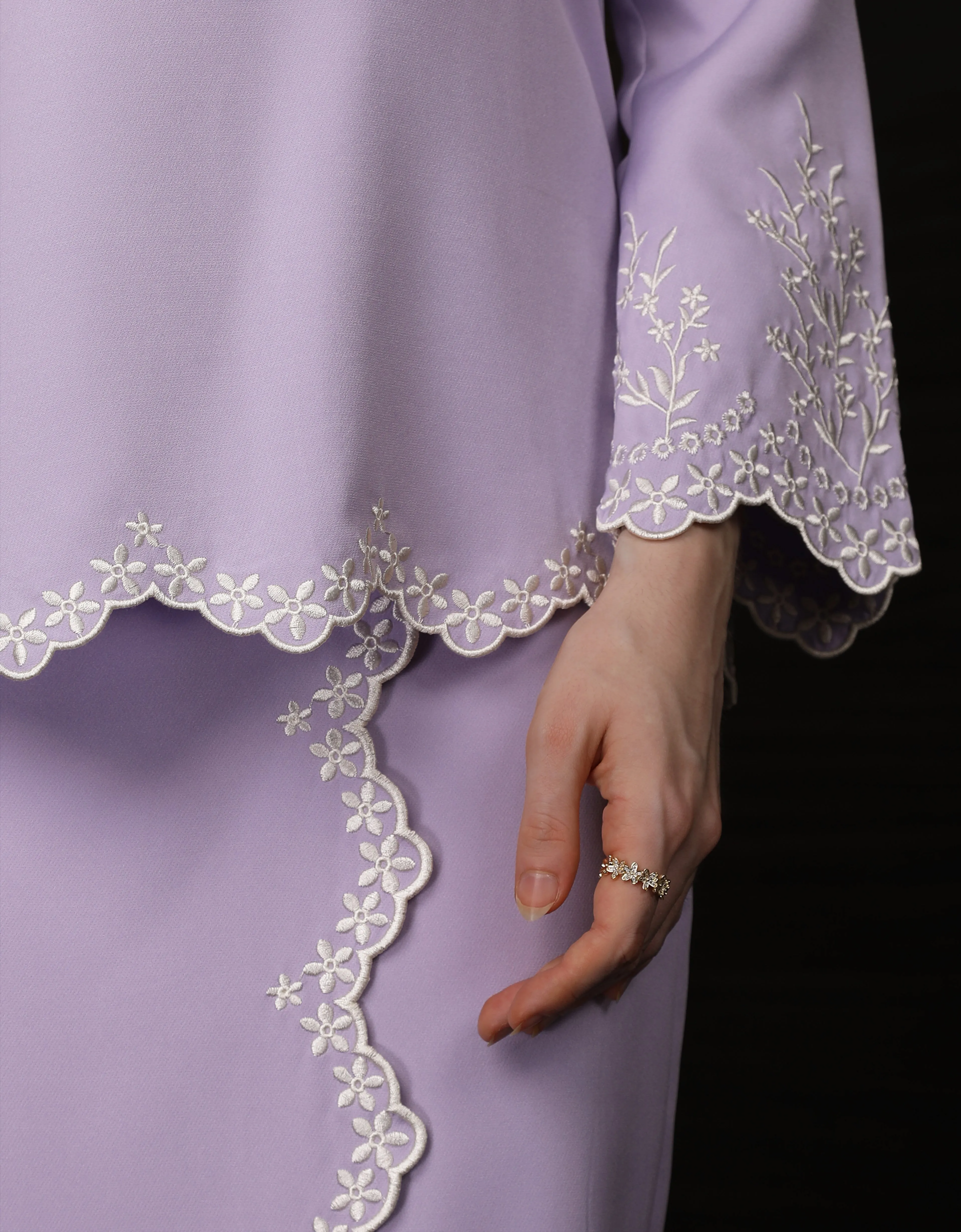 BAJU KURUNG KEDAH ABELIA (LILAC)