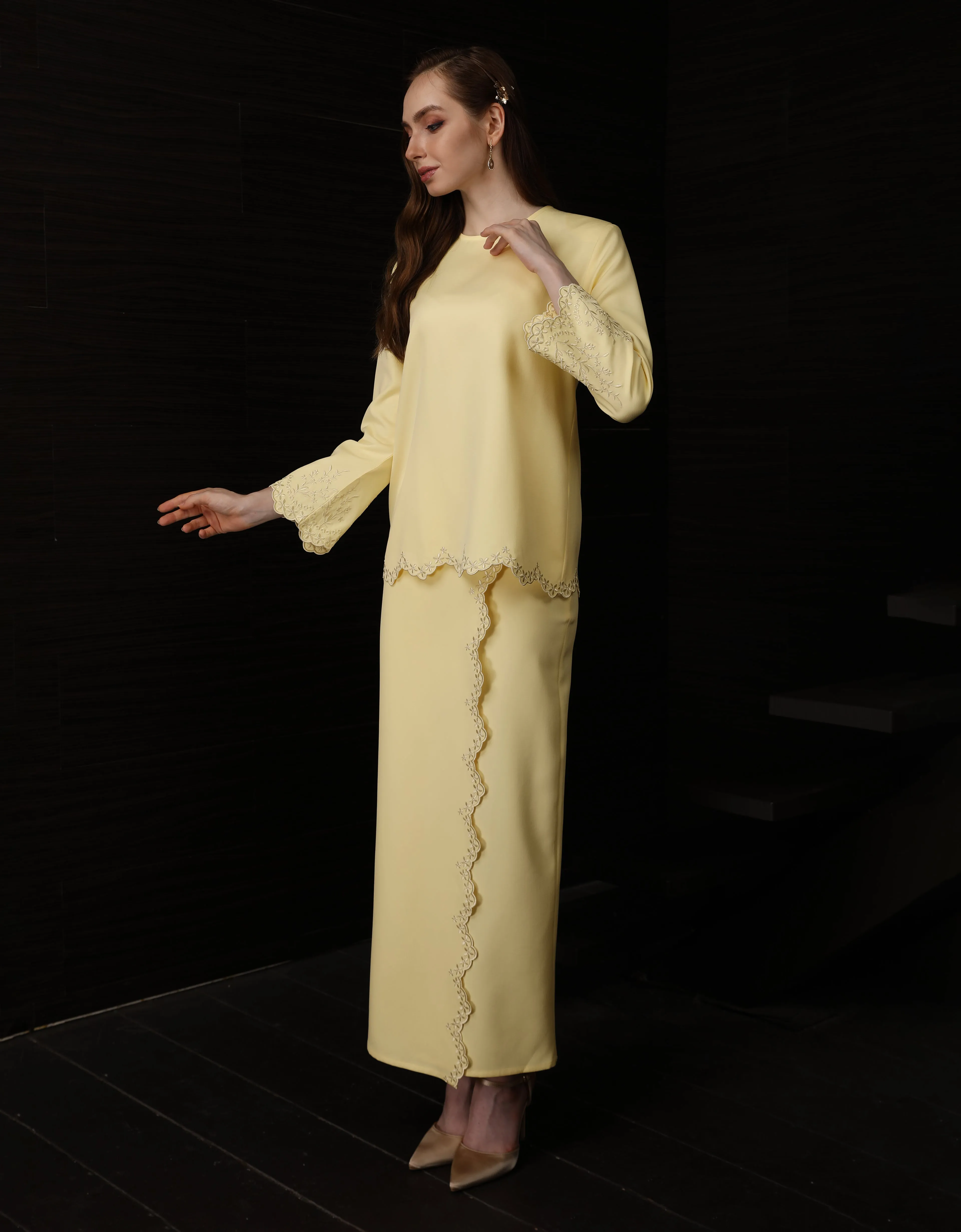 BAJU KURUNG KEDAH ABELIA (YELLOW)