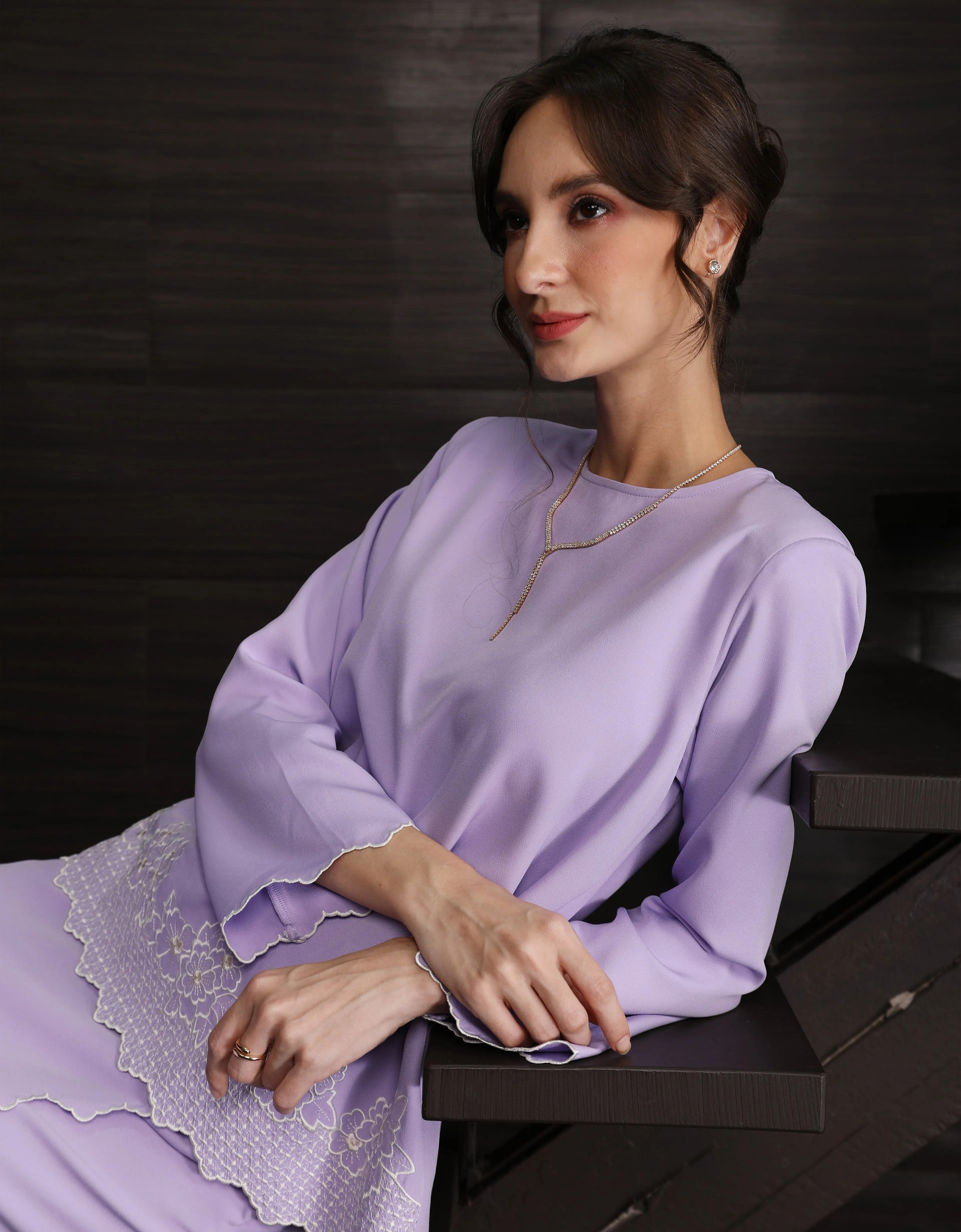 BAJU KURUNG KEDAH AGNES (LILAC)