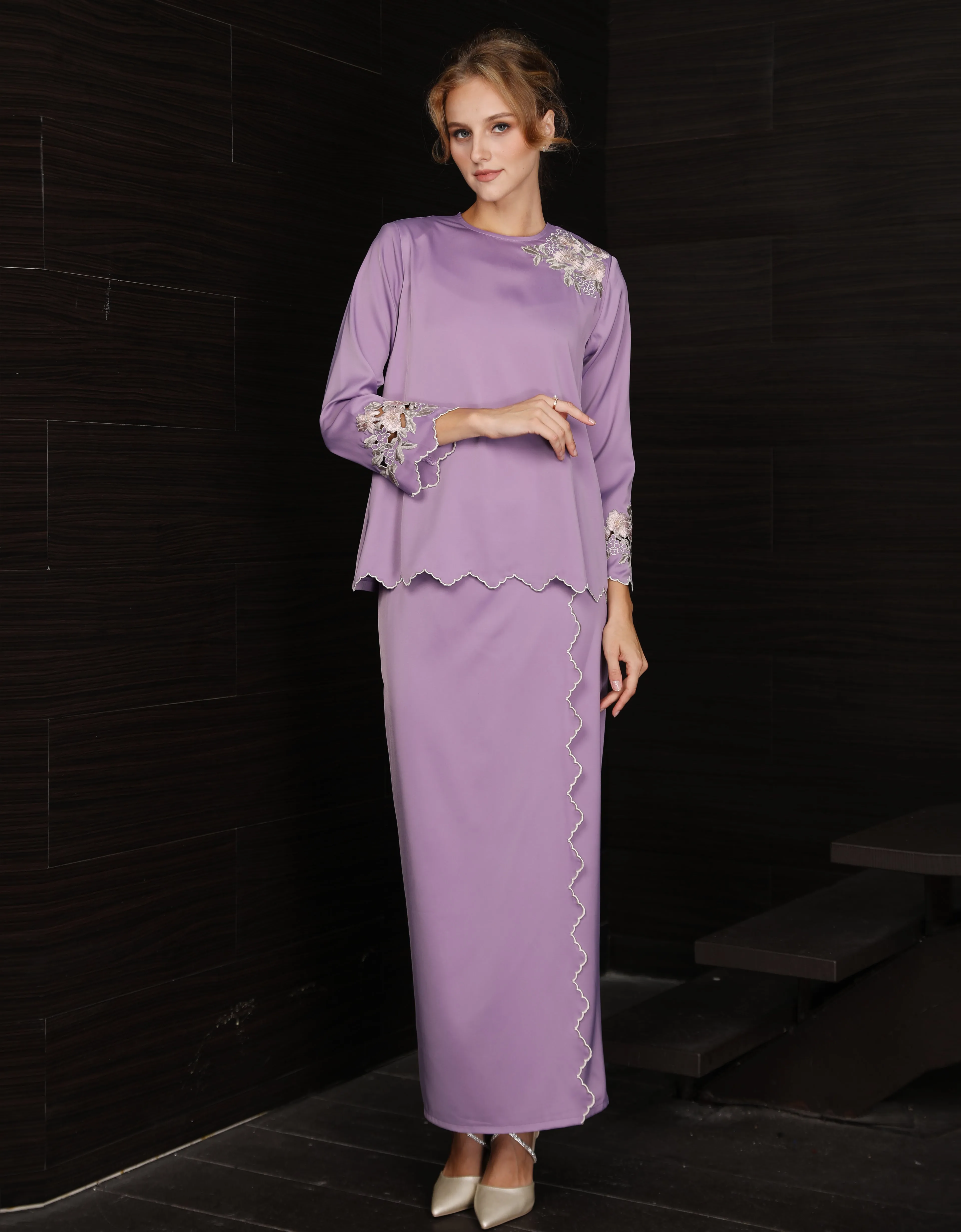 BAJU KURUNG KEDAH AIVEE (LILAC)
