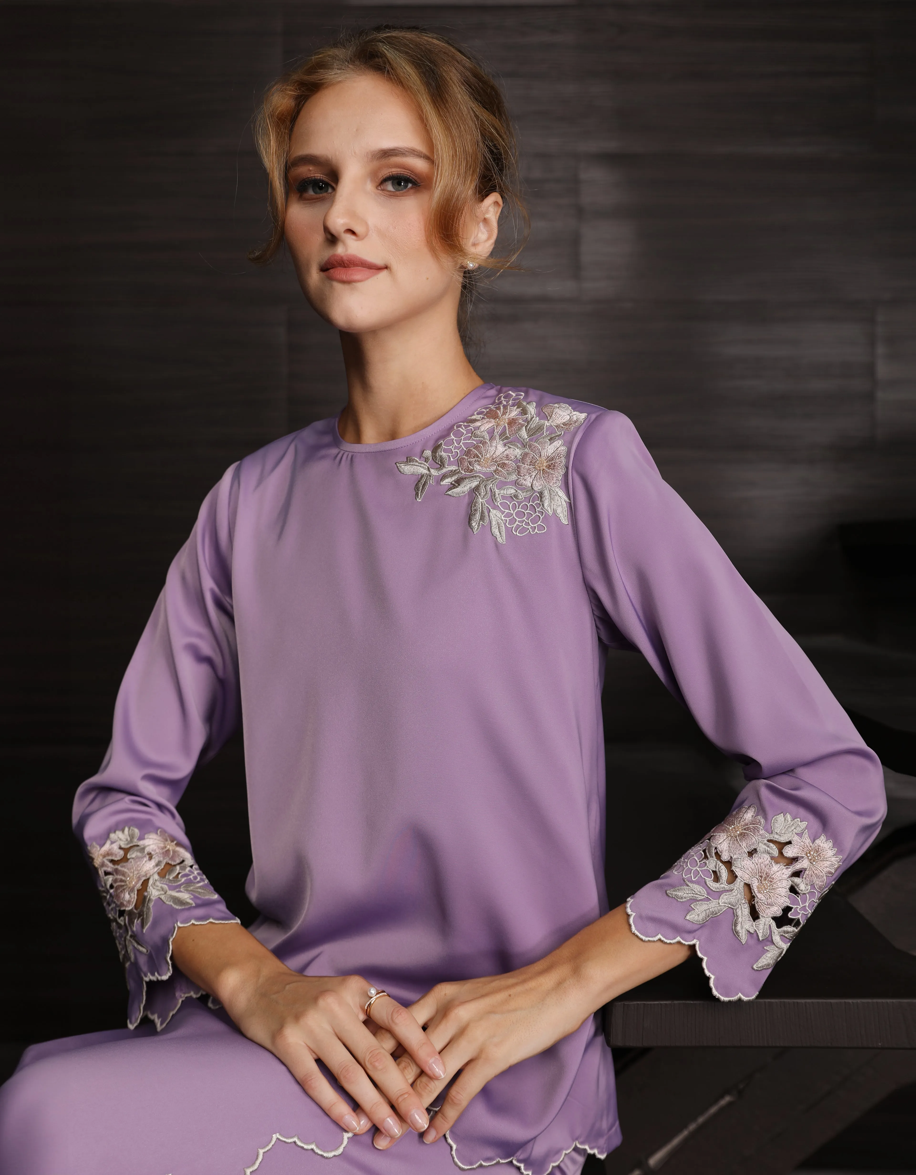 BAJU KURUNG KEDAH AIVEE (LILAC)