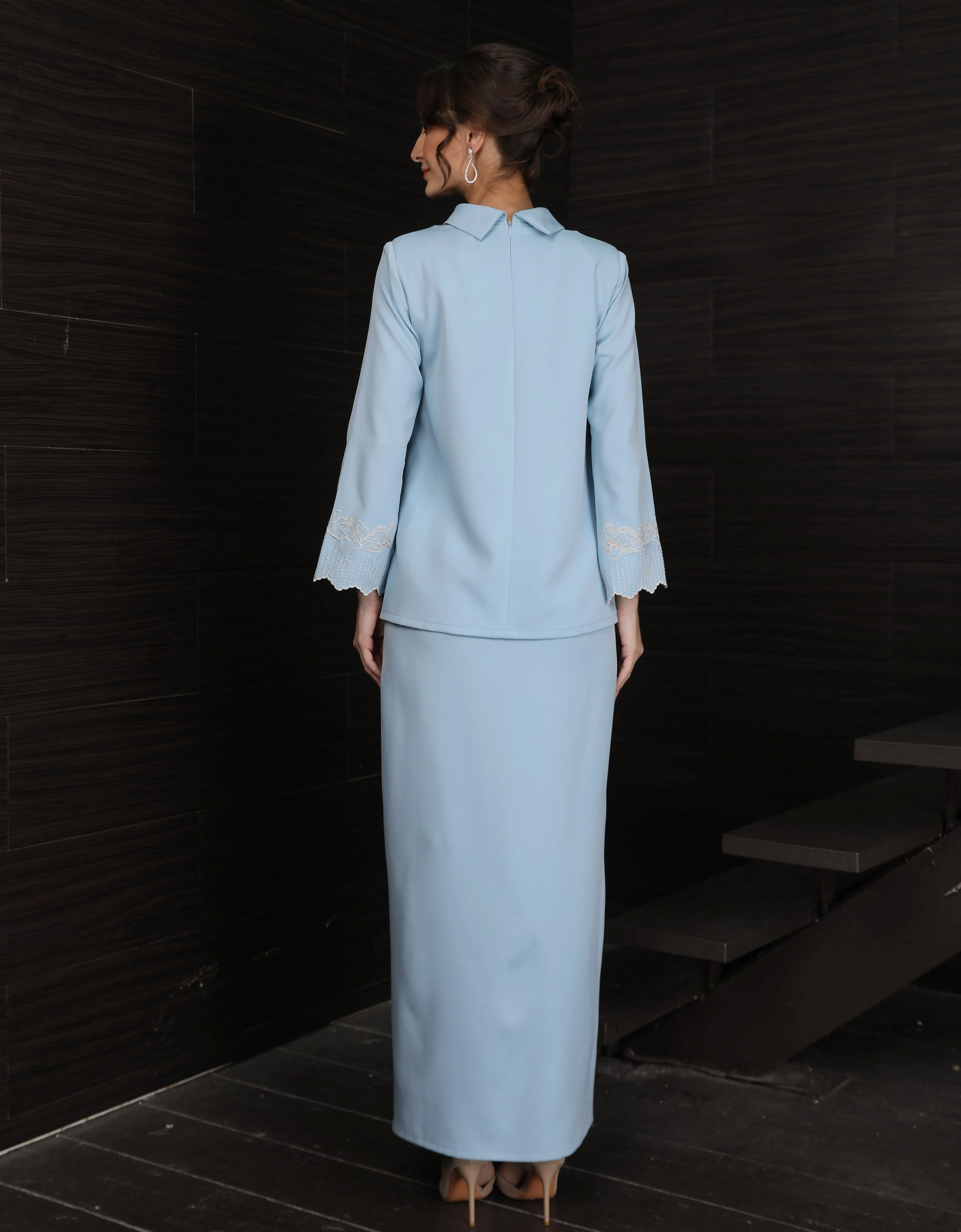 BAJU KURUNG KEDAH DOVIE (DUSTY BLUE)