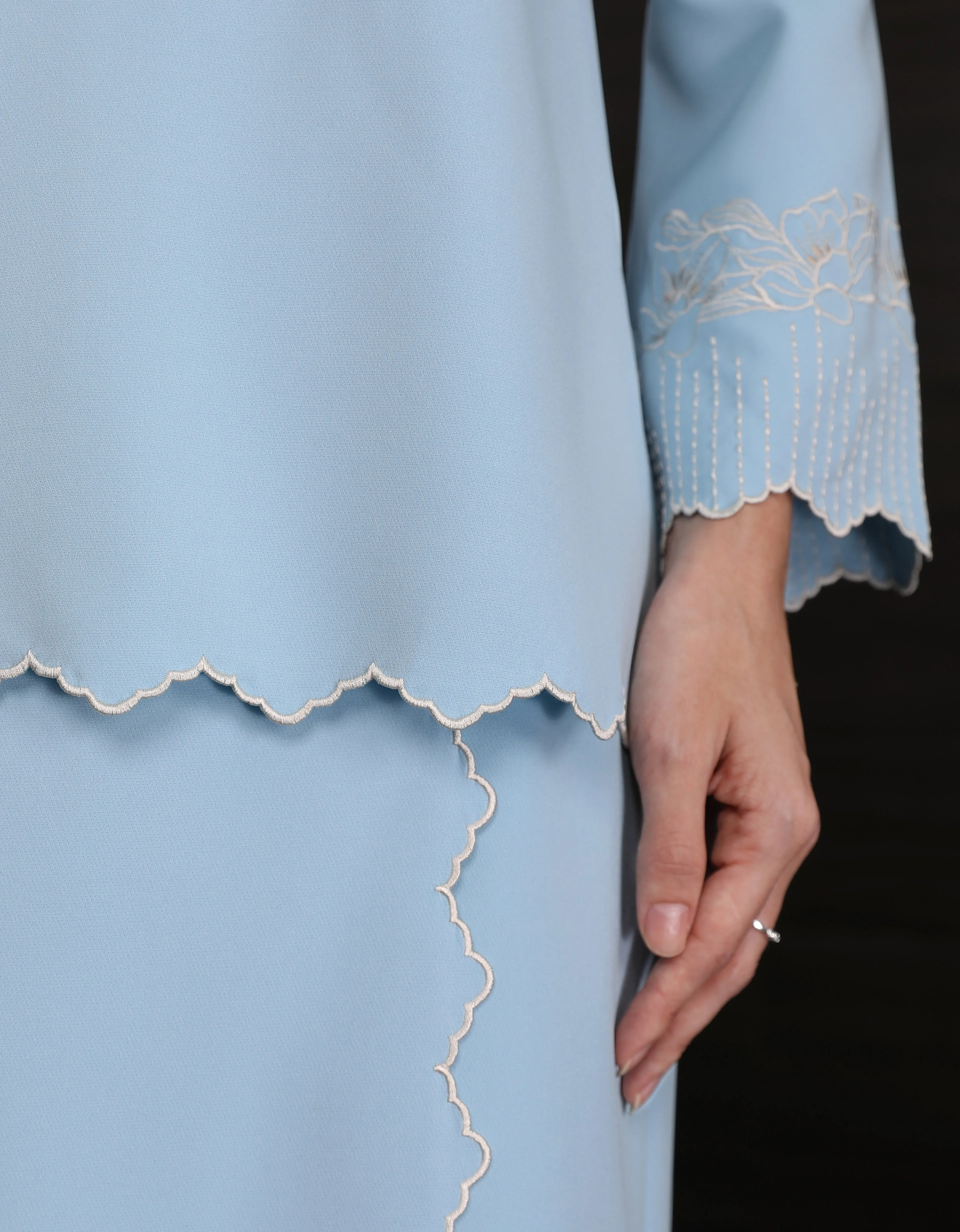 BAJU KURUNG KEDAH DOVIE (DUSTY BLUE)
