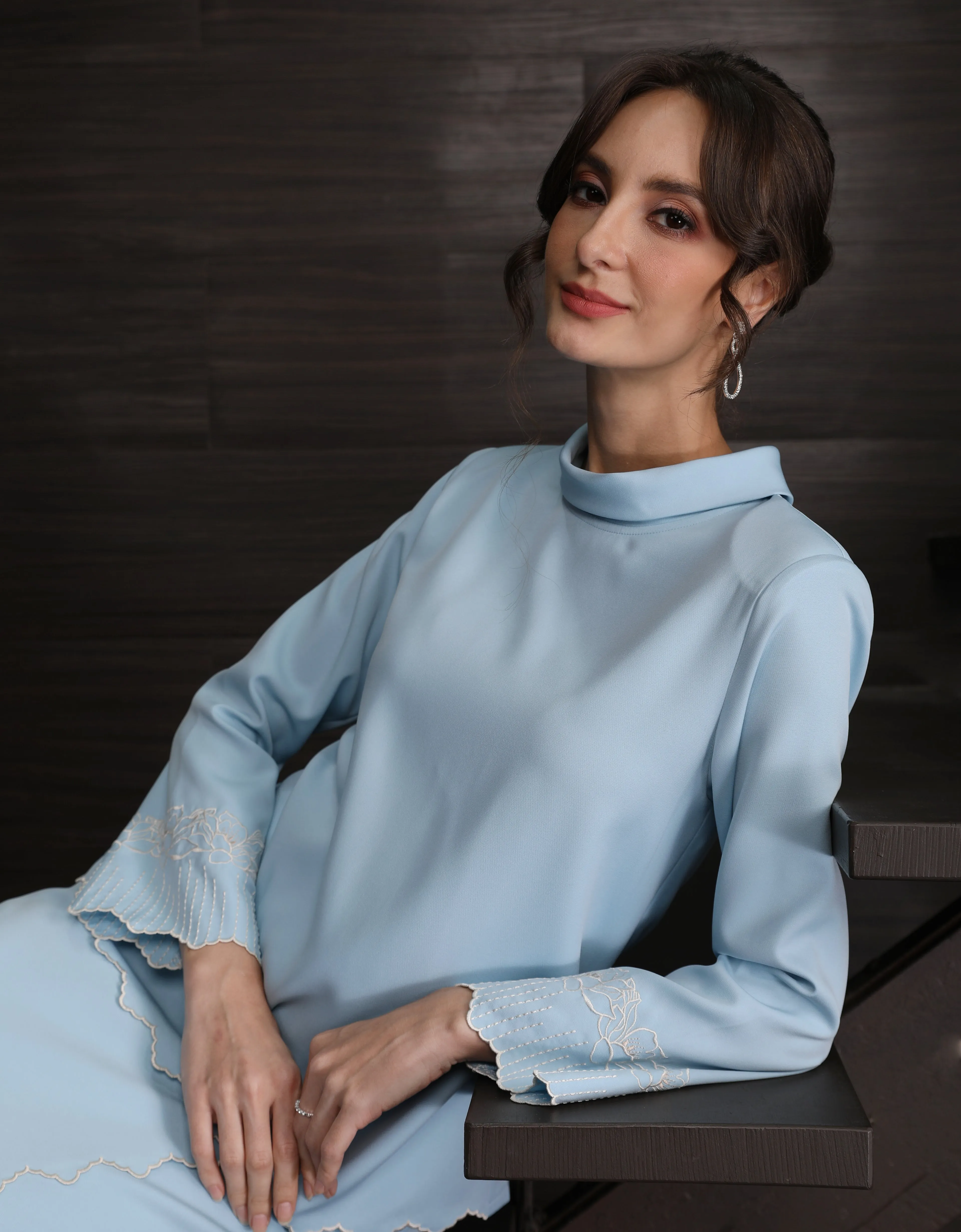 BAJU KURUNG KEDAH DOVIE (DUSTY BLUE)