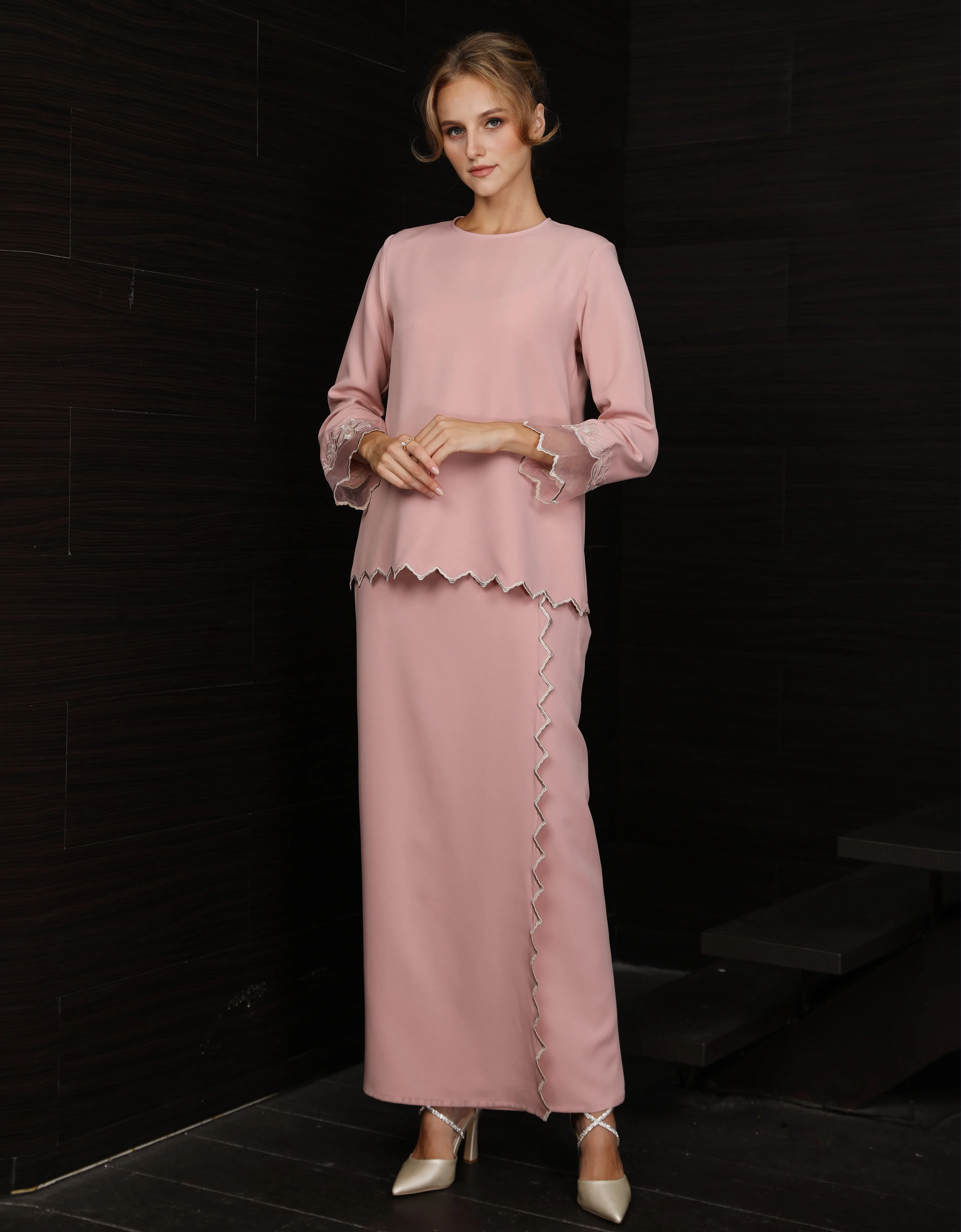 BAJU KURUNG KEDAH LAURA (DUSTY PINK)