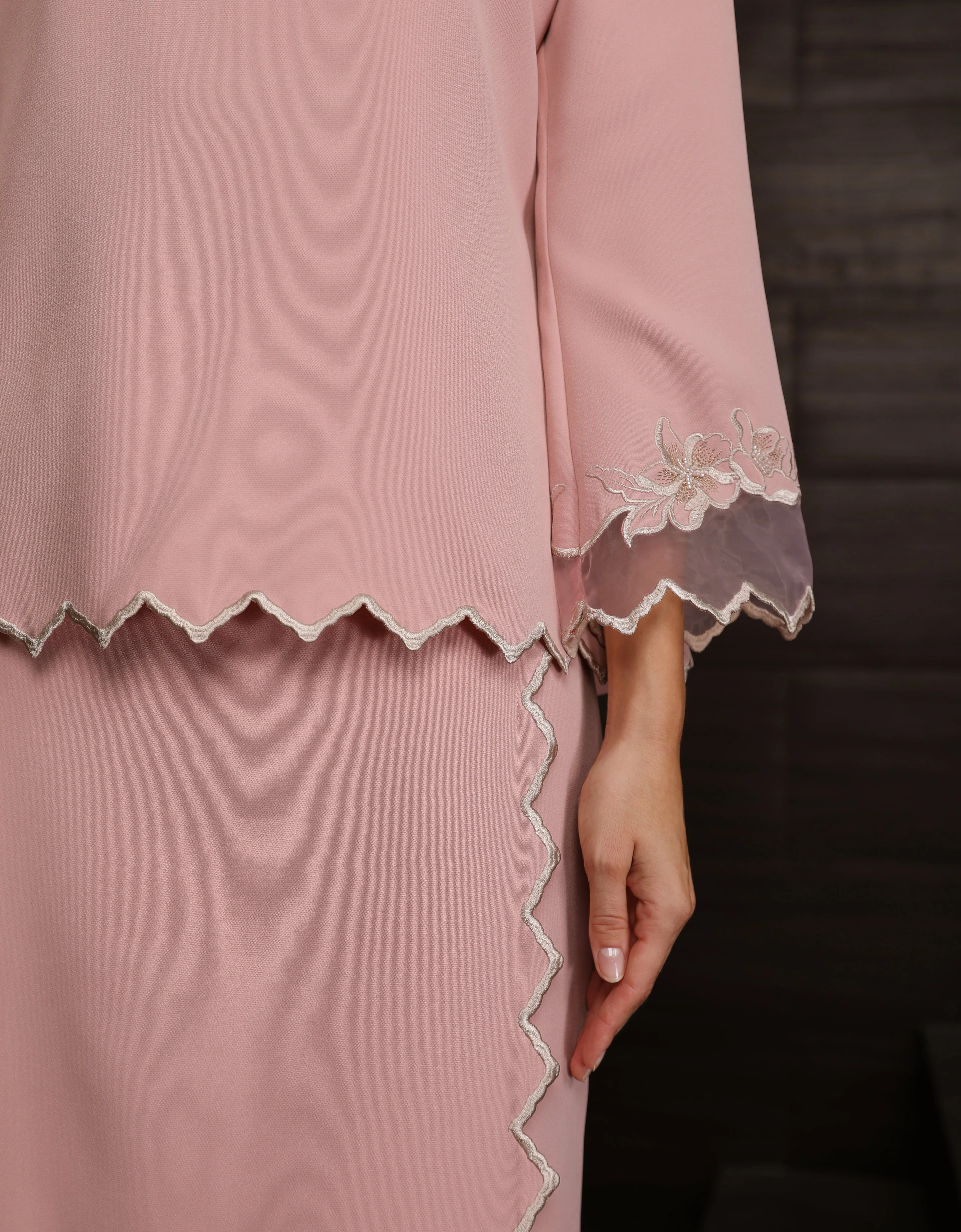 BAJU KURUNG KEDAH LAURA (DUSTY PINK)