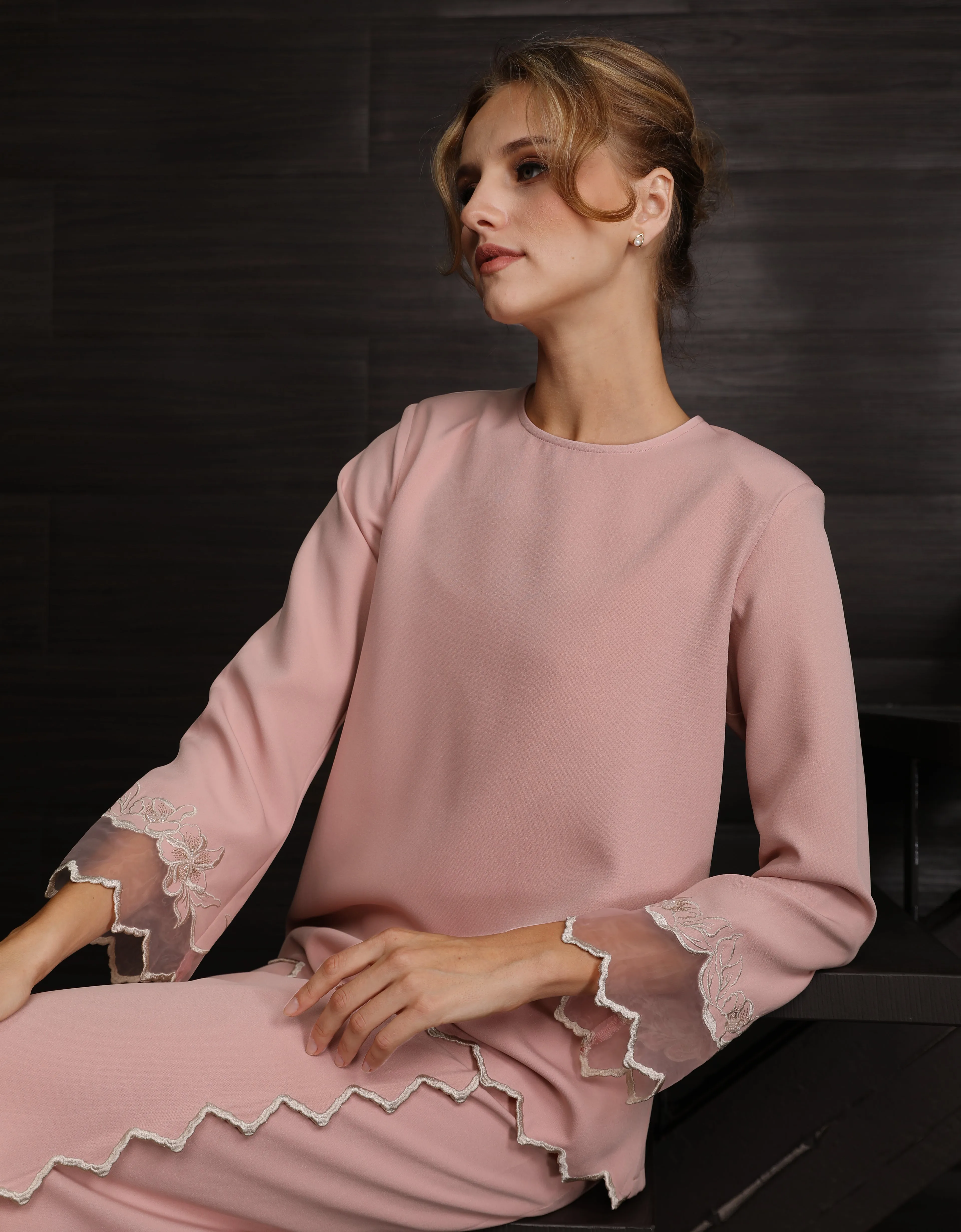 BAJU KURUNG KEDAH LAURA (DUSTY PINK)