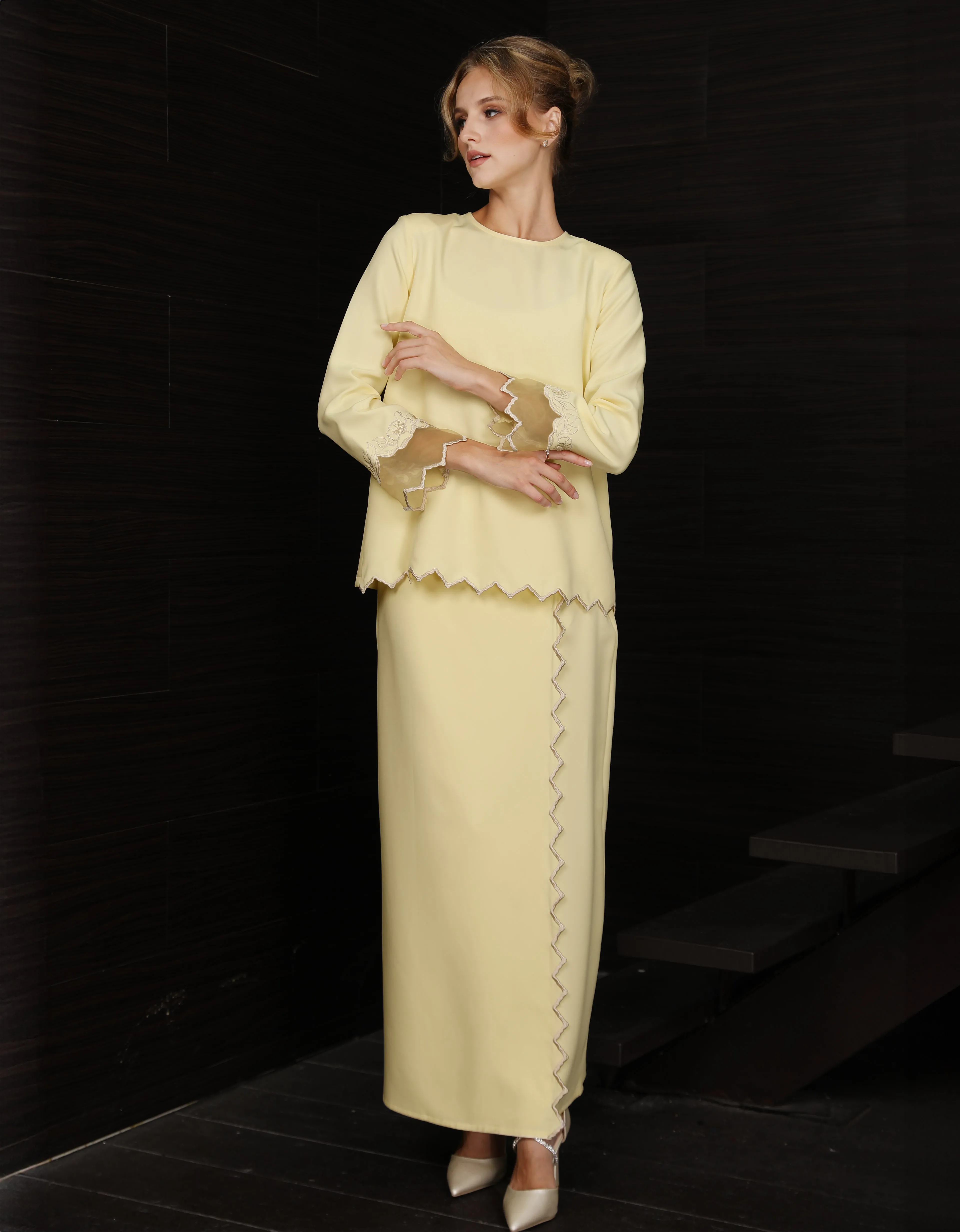 BAJU KURUNG KEDAH LAURA (SWEET YELLOW)