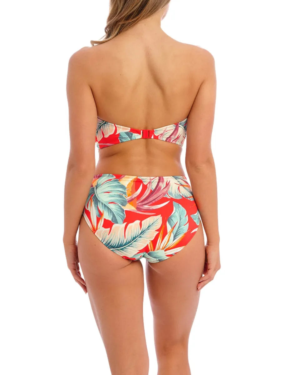 Bamboo Grove Twist Bandeau Bikini Top - Hot Chilli