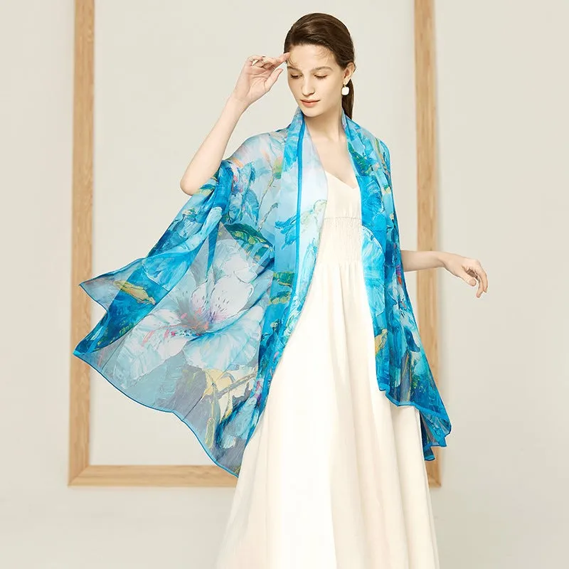 Beautiful Spring Long Chiffon Silk Scarf 200