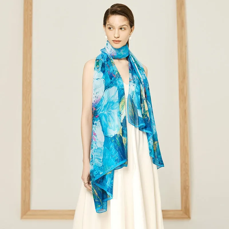 Beautiful Spring Long Chiffon Silk Scarf 200