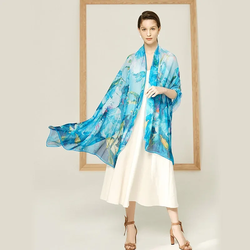 Beautiful Spring Long Chiffon Silk Scarf 200