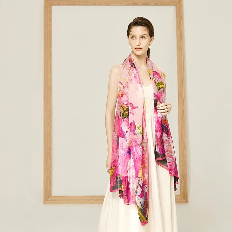 Beautiful Spring Long Chiffon Silk Scarf 200