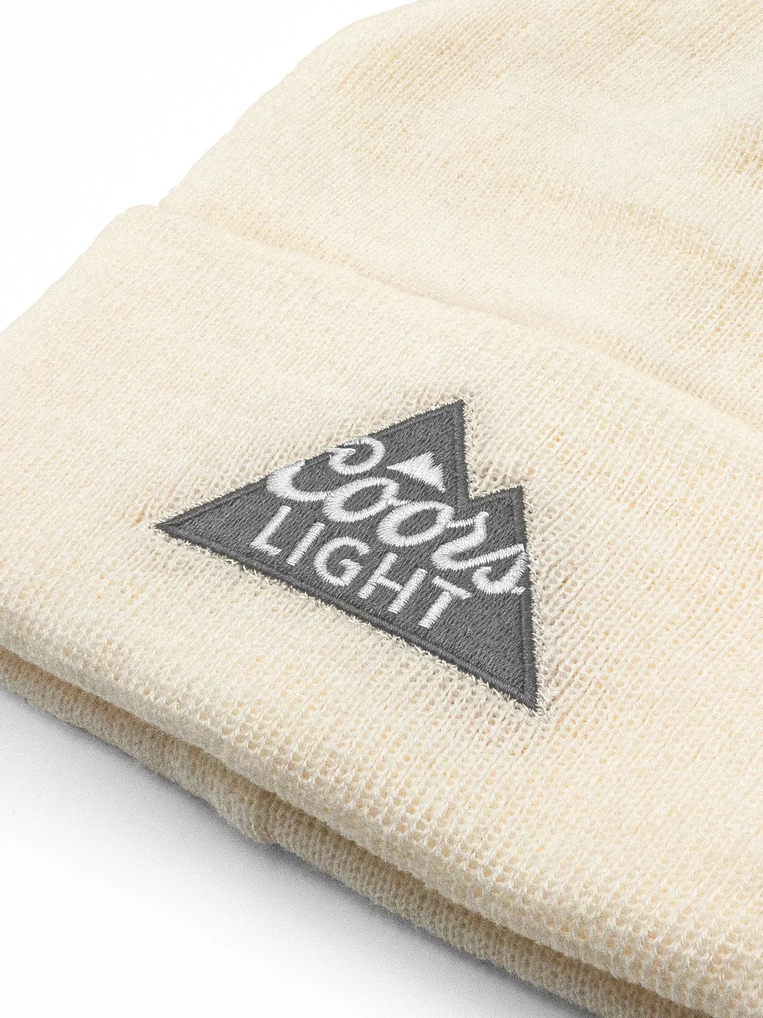 Coors Light Beer Mountain Logo Beanie - White