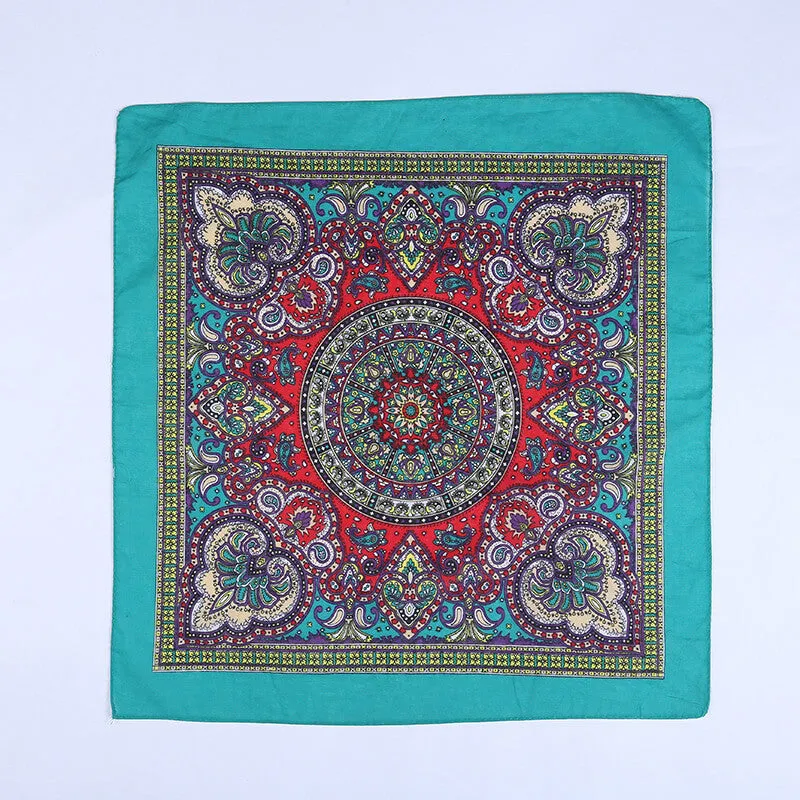 Cotton Retro Bandanas 12 Pack 22"x22" Unisex Novelty Paisley Kerchiefs