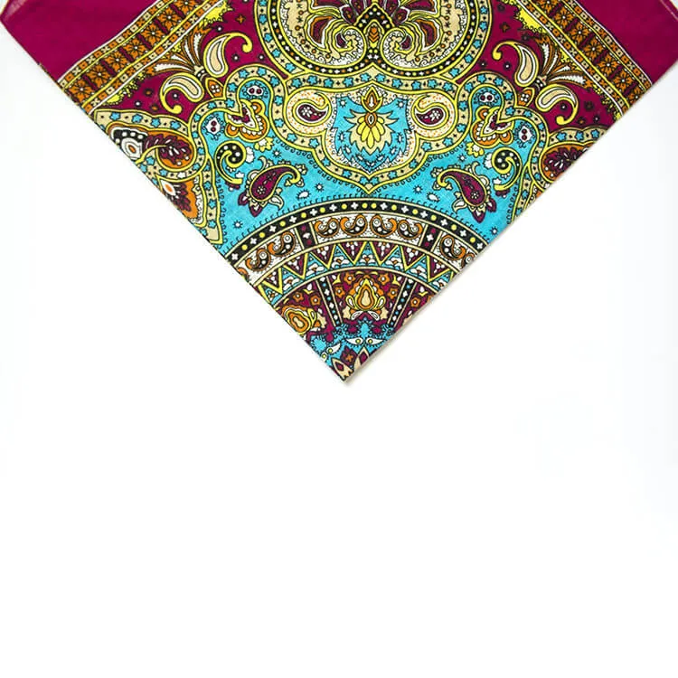 Cotton Retro Bandanas 12 Pack 22"x22" Unisex Novelty Paisley Kerchiefs