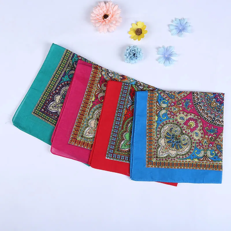 Cotton Retro Bandanas 12 Pack 22"x22" Unisex Novelty Paisley Kerchiefs
