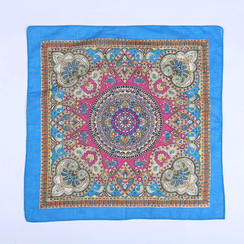 Cotton Retro Bandanas 12 Pack 22"x22" Unisex Novelty Paisley Kerchiefs