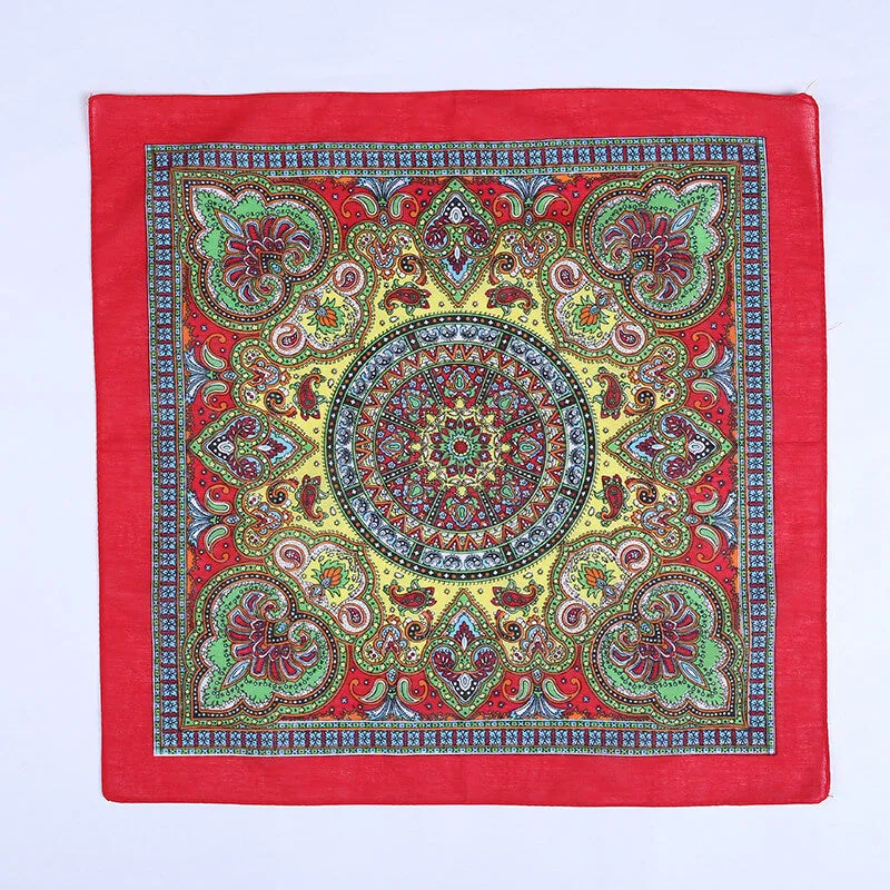 Cotton Retro Bandanas 12 Pack 22"x22" Unisex Novelty Paisley Kerchiefs