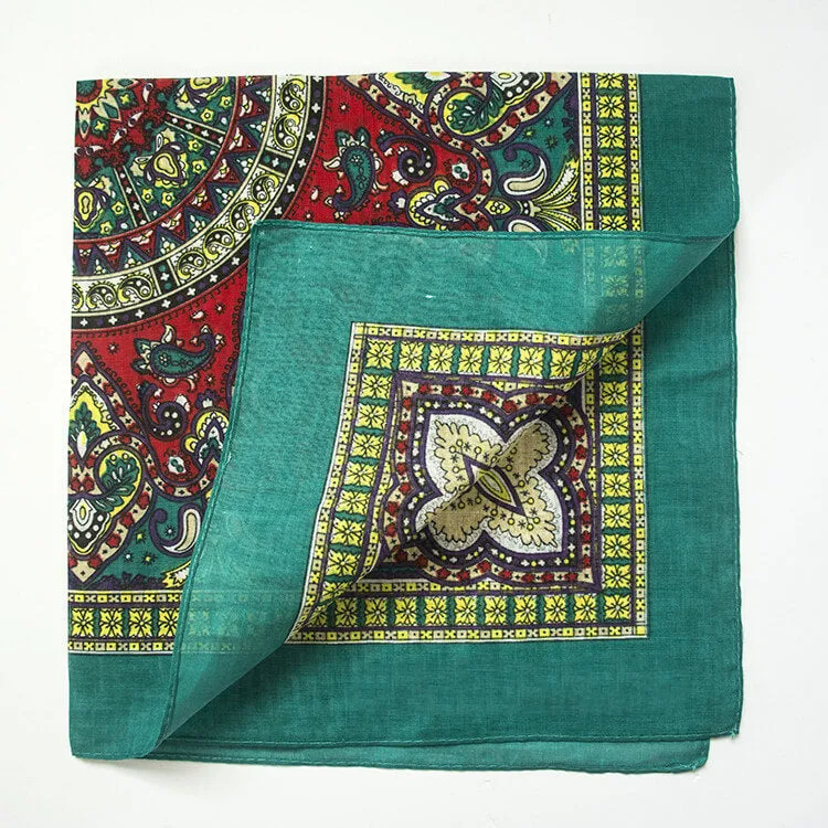 Cotton Retro Bandanas 12 Pack 22"x22" Unisex Novelty Paisley Kerchiefs
