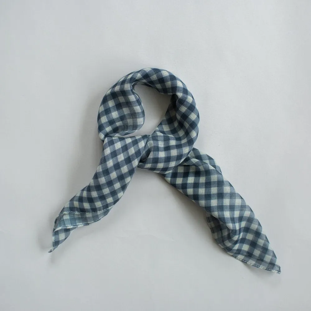 Gingham Mini Scarf Navy