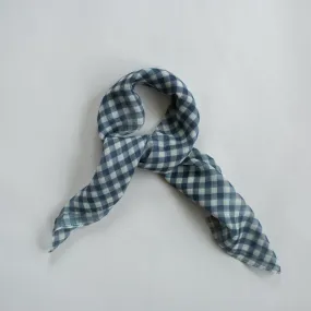 Gingham Mini Scarf Navy