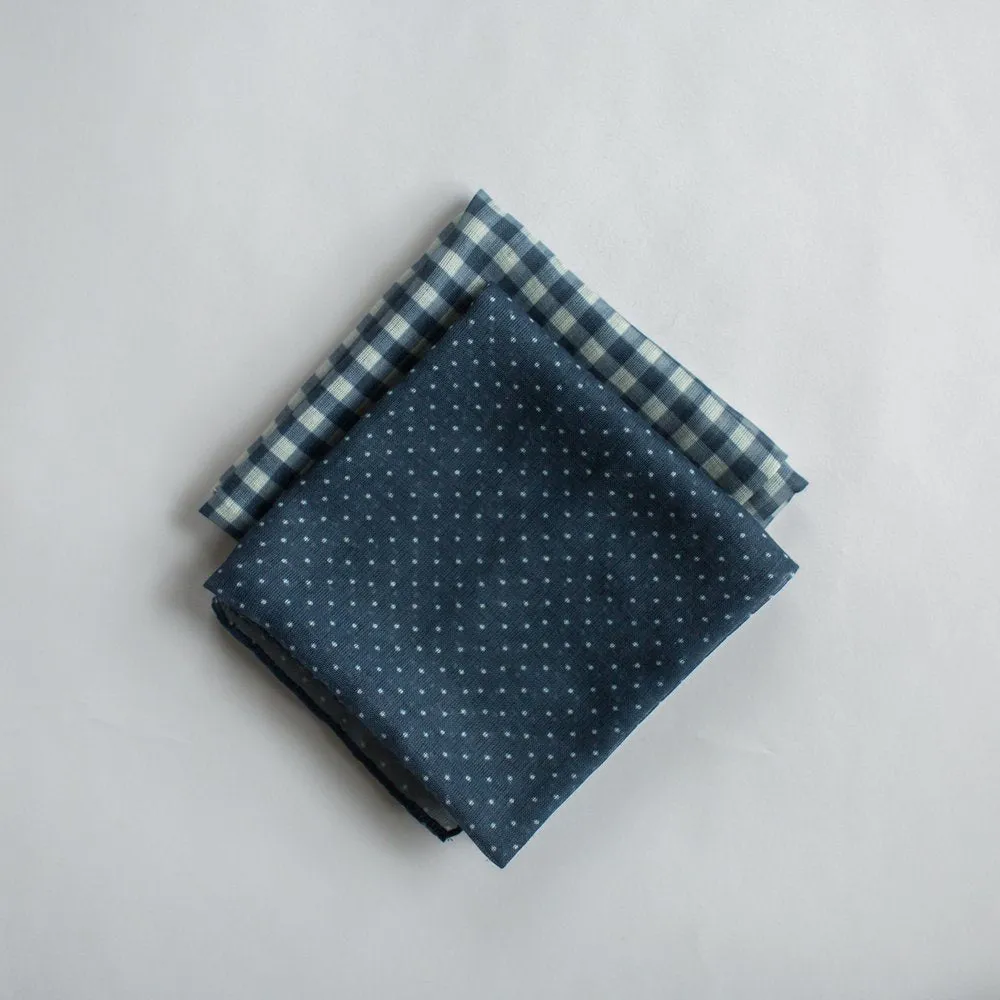 Gingham Mini Scarf Navy