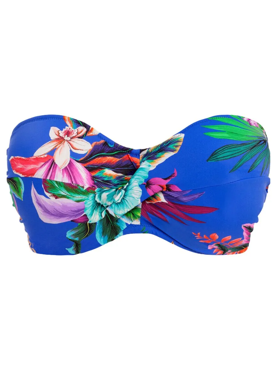 Halkidiki Twist Bandeau Bikini Top - Ultramarine