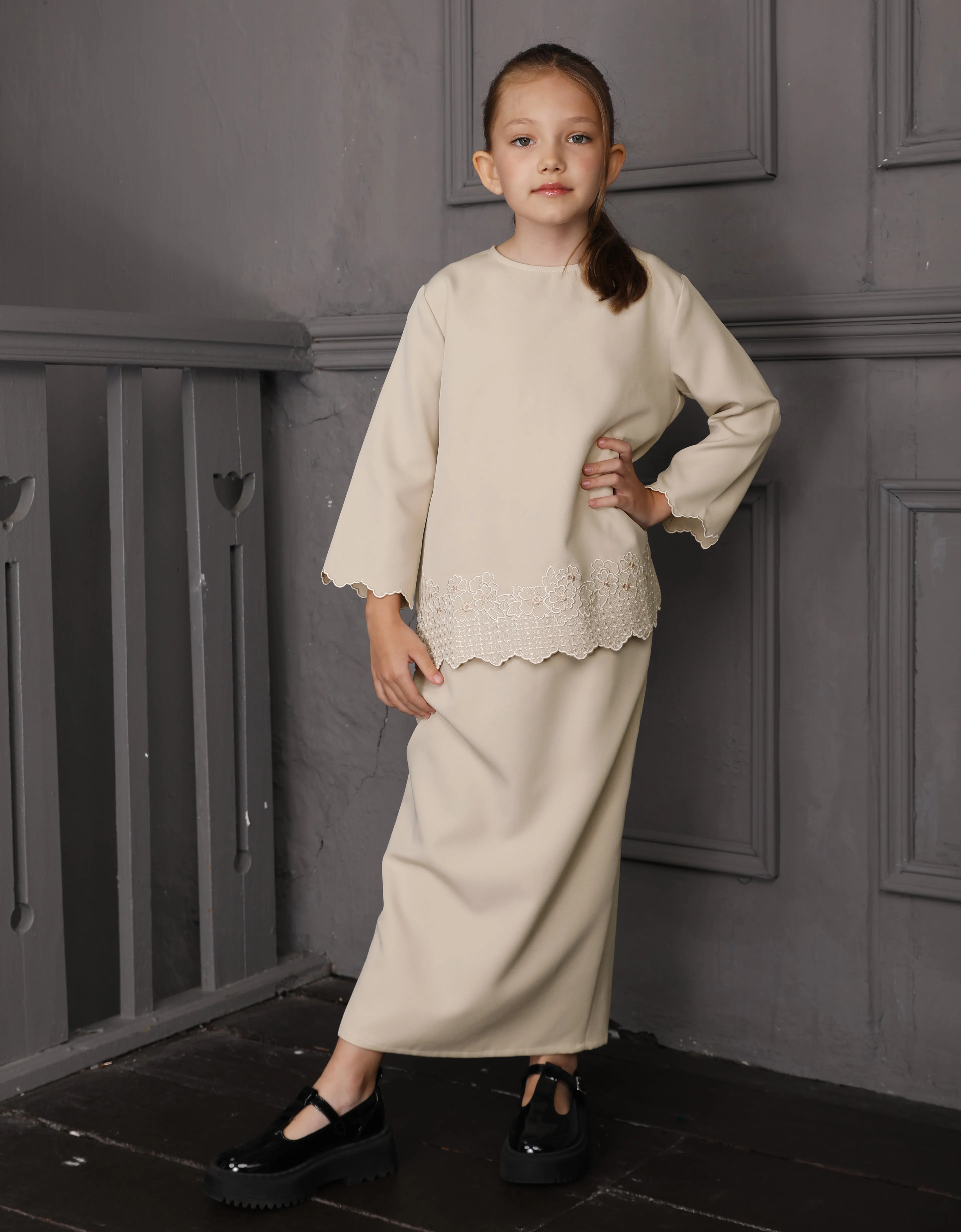KIDS BAJU KURUNG KEDAH AGNES (NUDE)