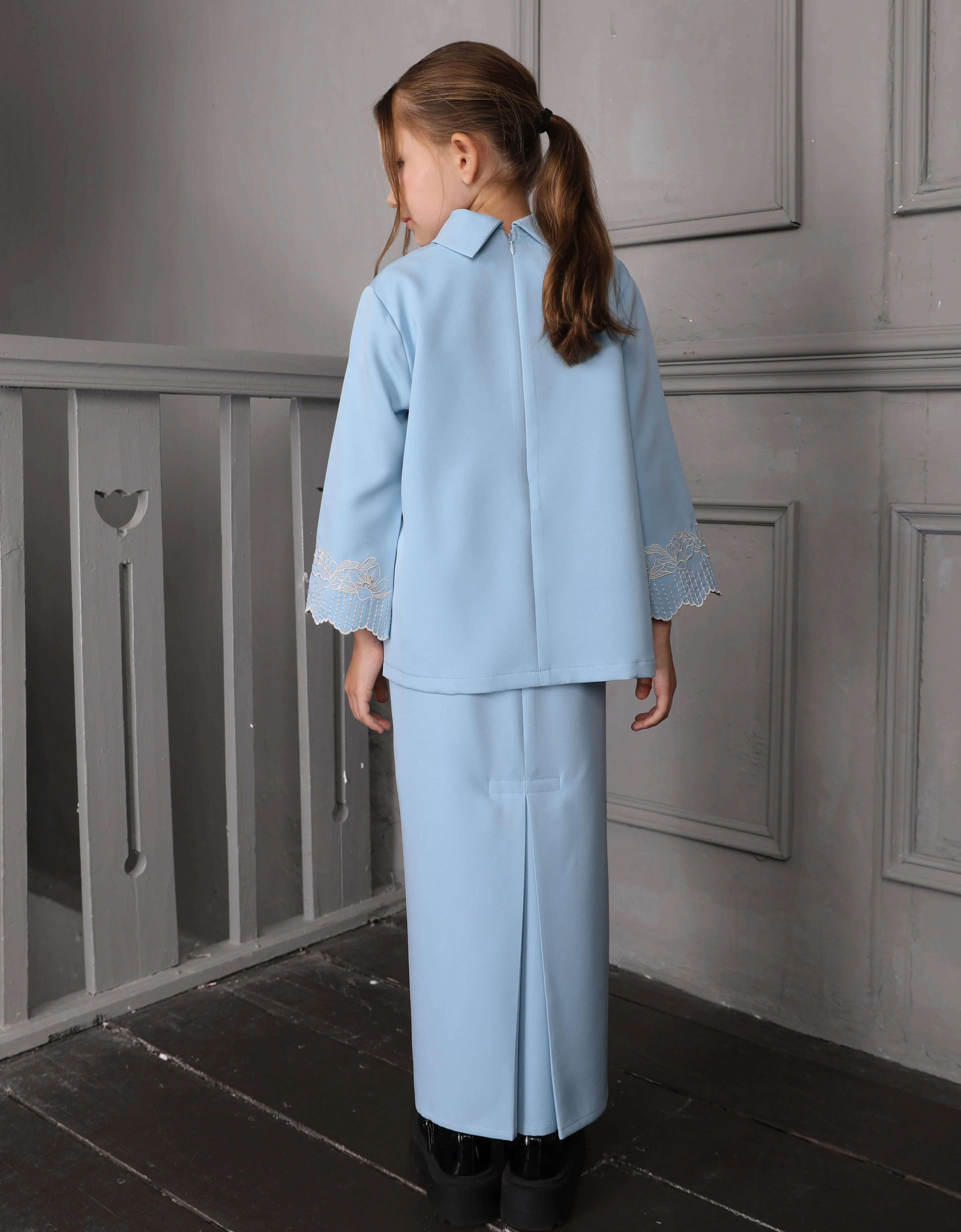 KIDS BAJU KURUNG KEDAH DOVIE (DUSTY BLUE)