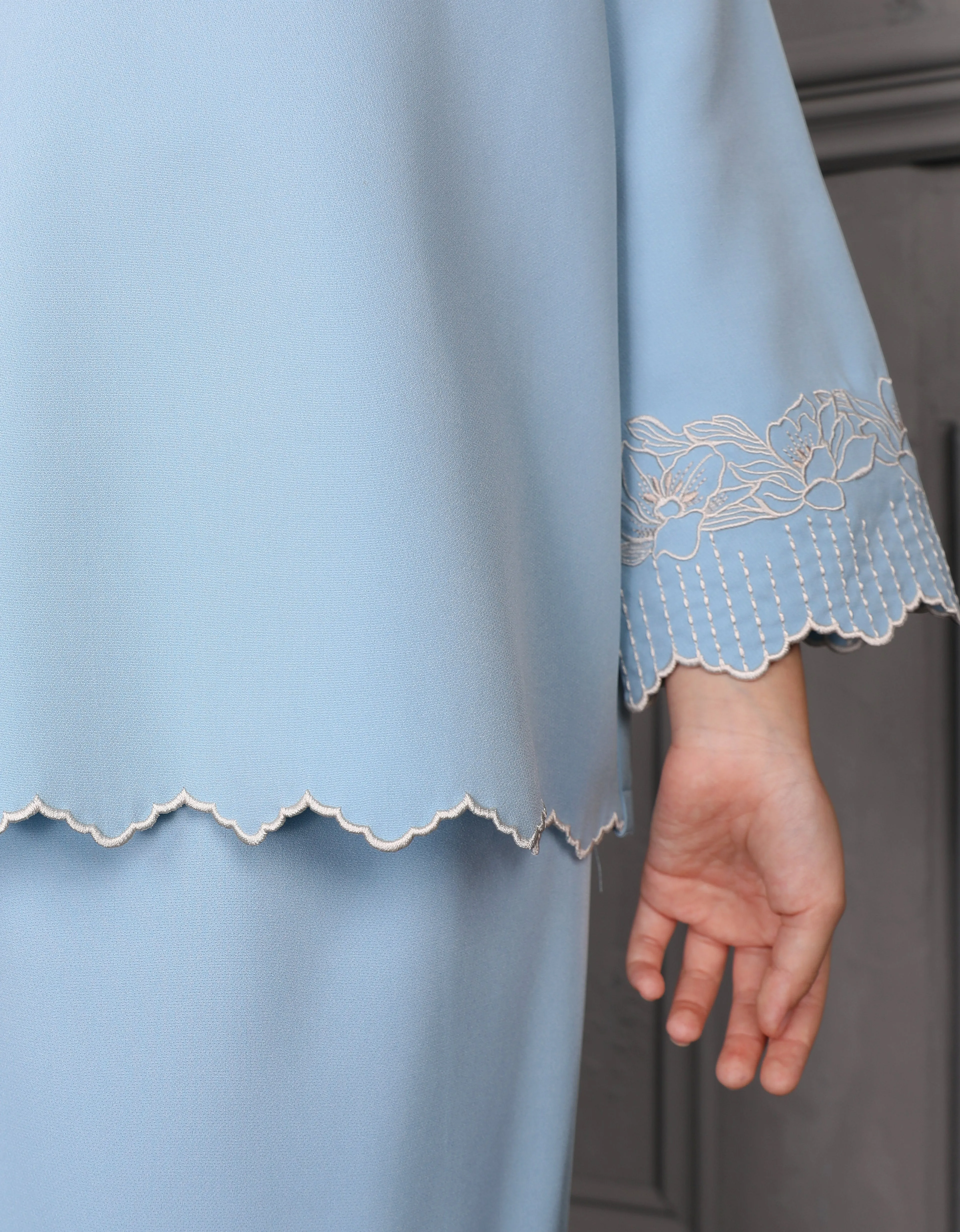 KIDS BAJU KURUNG KEDAH DOVIE (DUSTY BLUE)