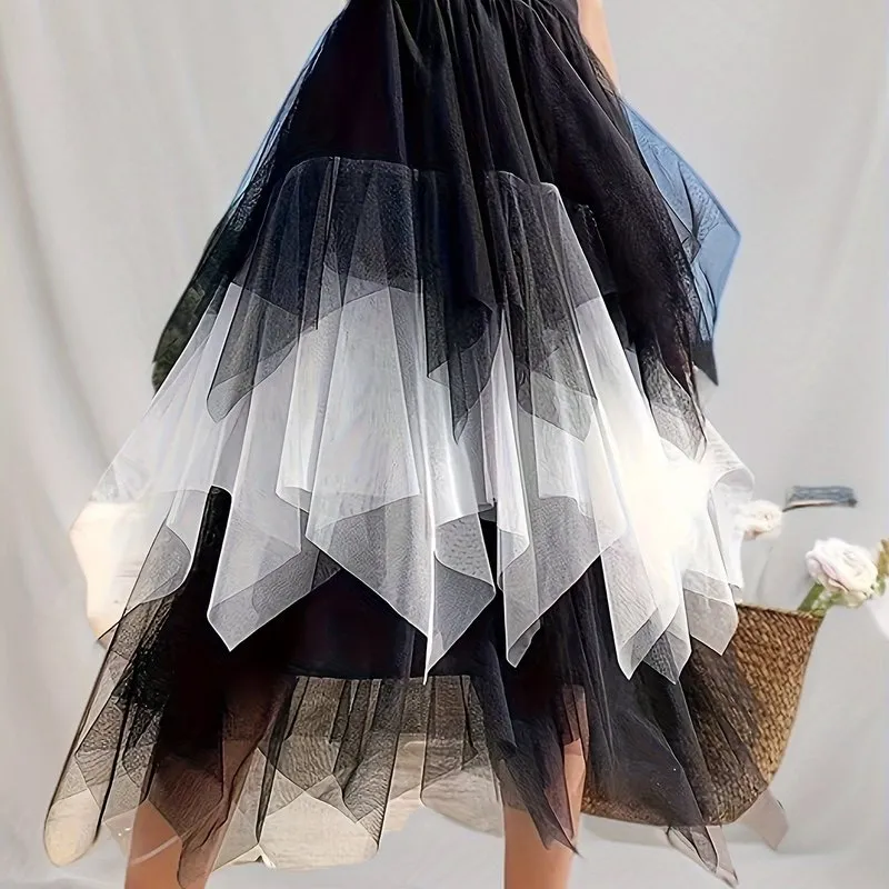 Lace Tiered High Waist Midi Skirt for Spring  Summer