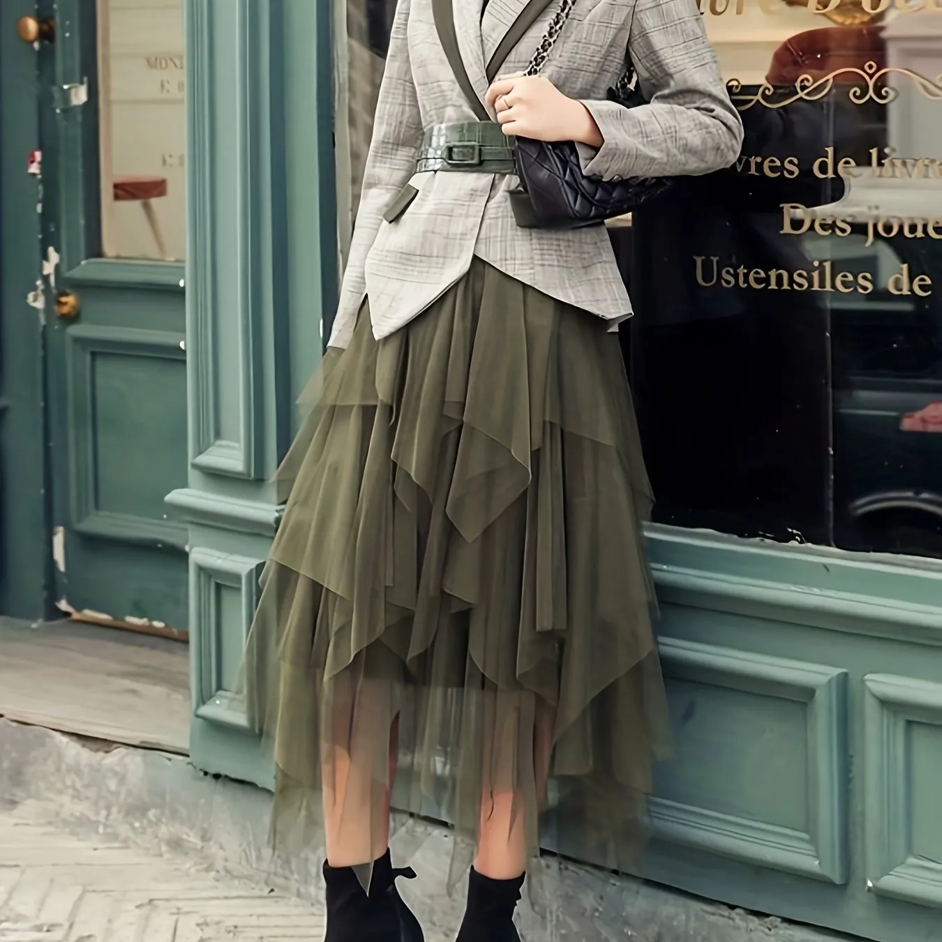 Lace Tiered High Waist Midi Skirt for Spring  Summer