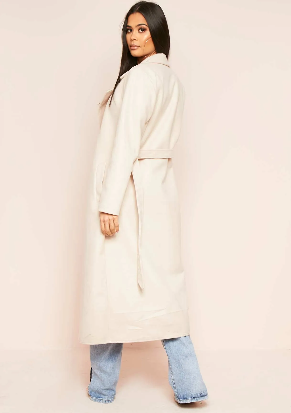 Layla Stone Long Belted Formal Coat