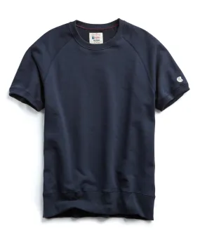 Lightweight Short Sleeve Sweatshirt in Navy