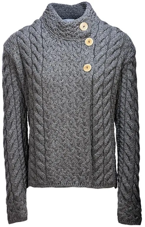Louisburgh Ladies Cable Cardigan By Aran Mills