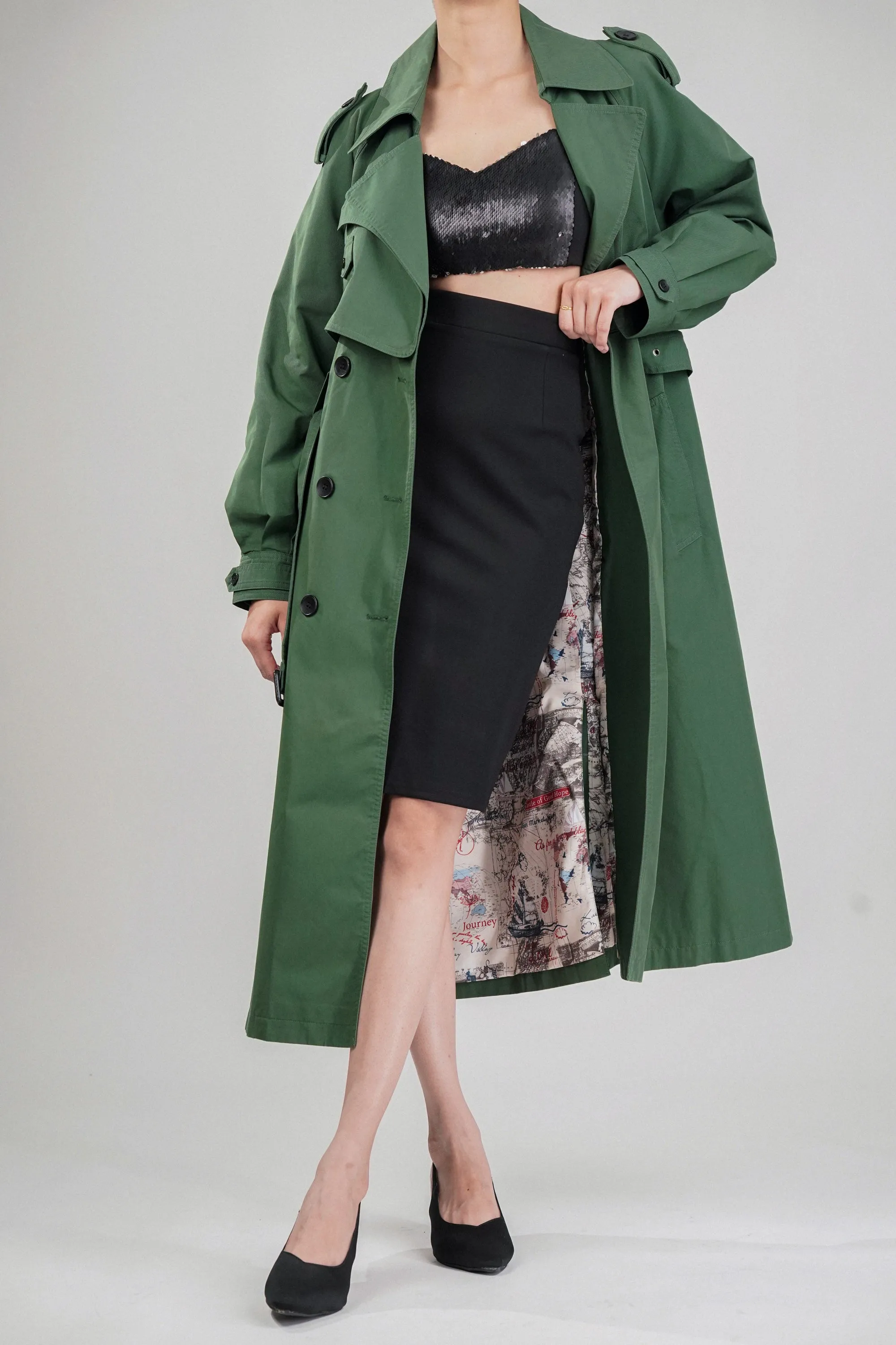 Luxe Ivy Long Trench Coat