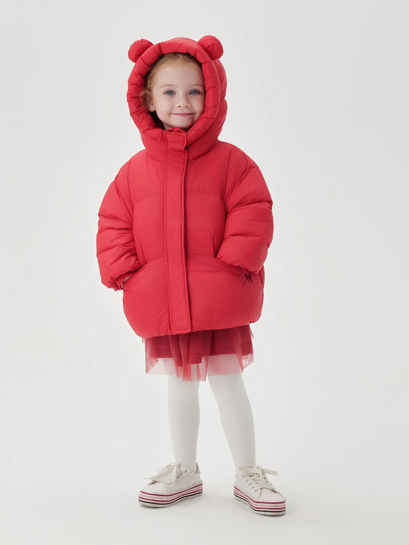 MARC & JANIE Girls Ultralight Zipper Hooded Down Parka 241197