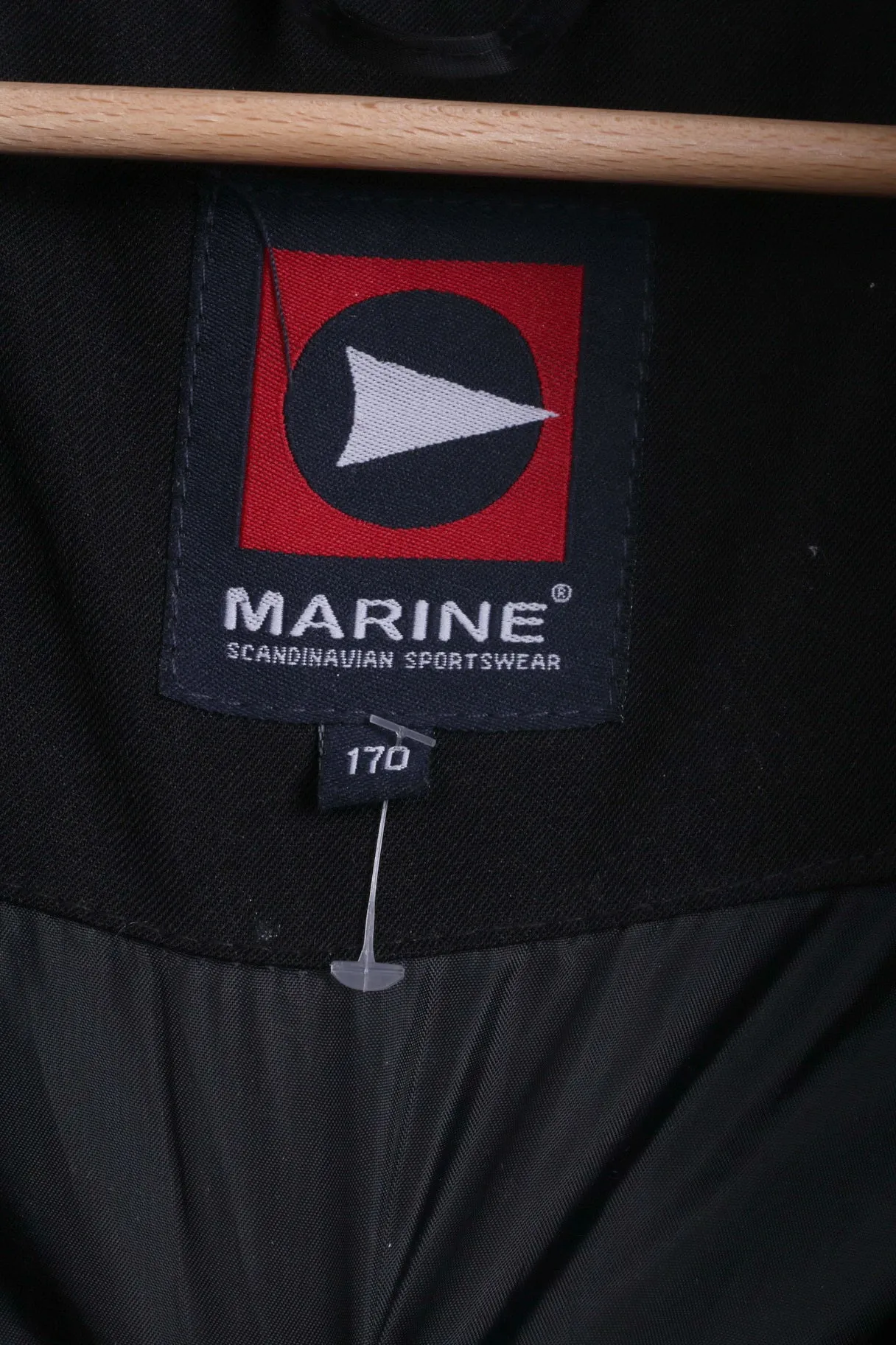 Marine Boys 170 14-16 Age Parka Jacket Black Padded Hooded Aquatex Scandinavian