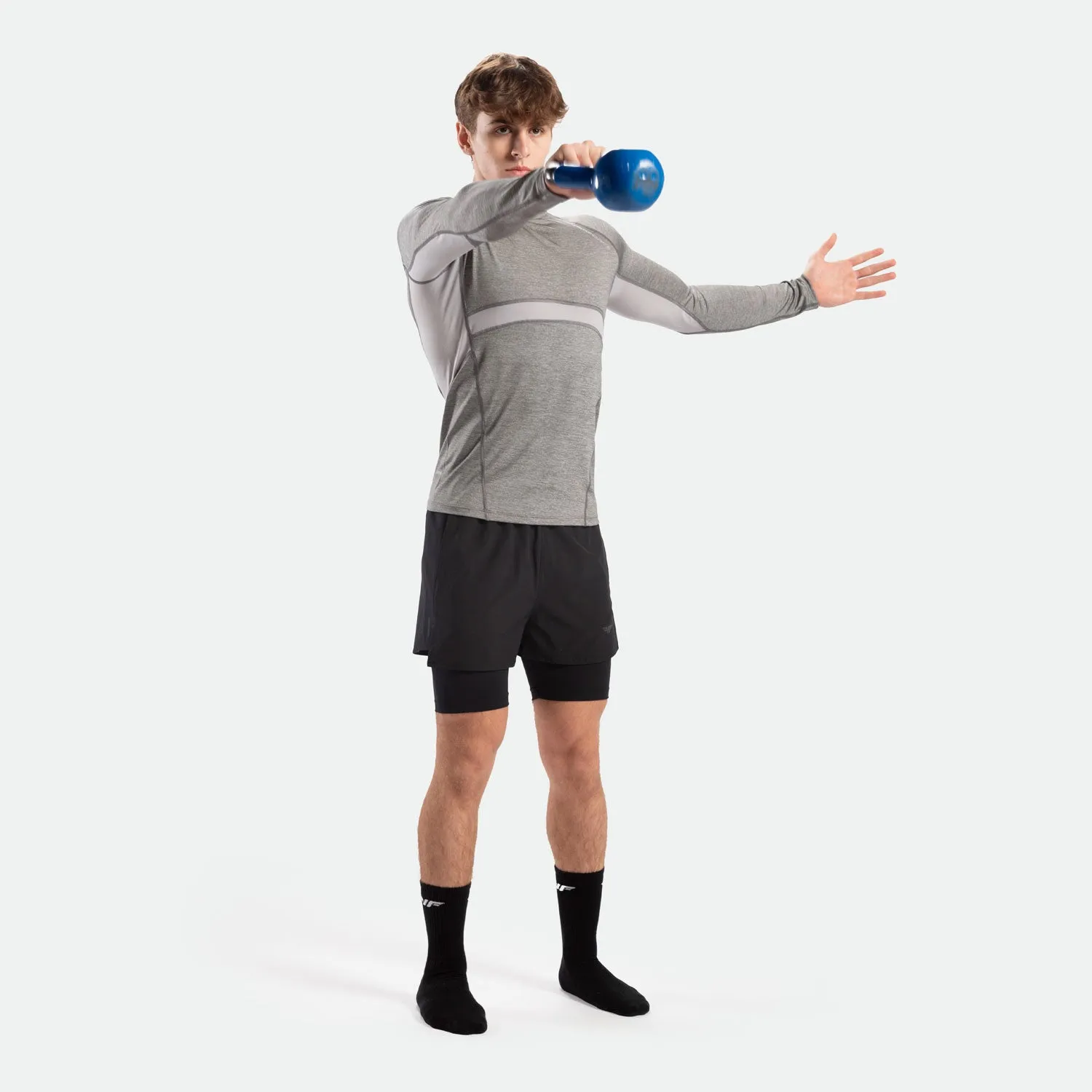 MEN STRONGER LONG SLEEVE T-SHIRT(GREY)