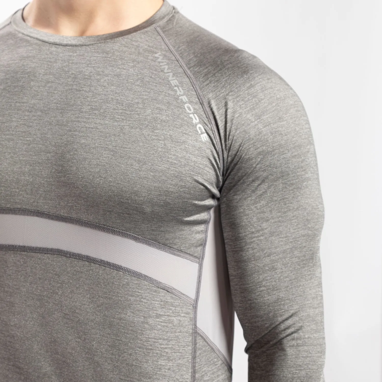 MEN STRONGER LONG SLEEVE T-SHIRT(GREY)