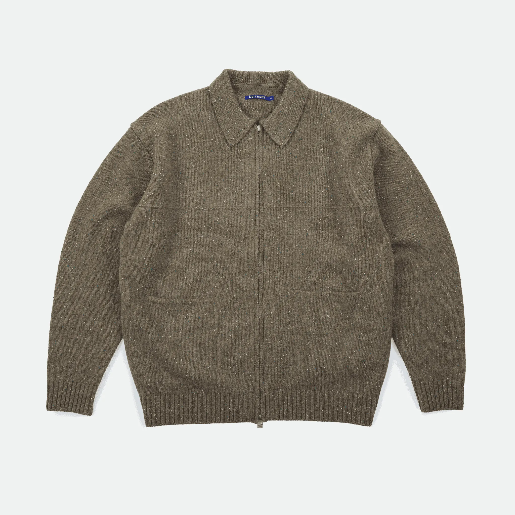 NEITHERS - Gardener Collar Neck Cardigan Olive