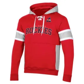 New - NHL Colorado Rockies Men's Vintage Lace Up Fleece Hooded Sweatshirt - S