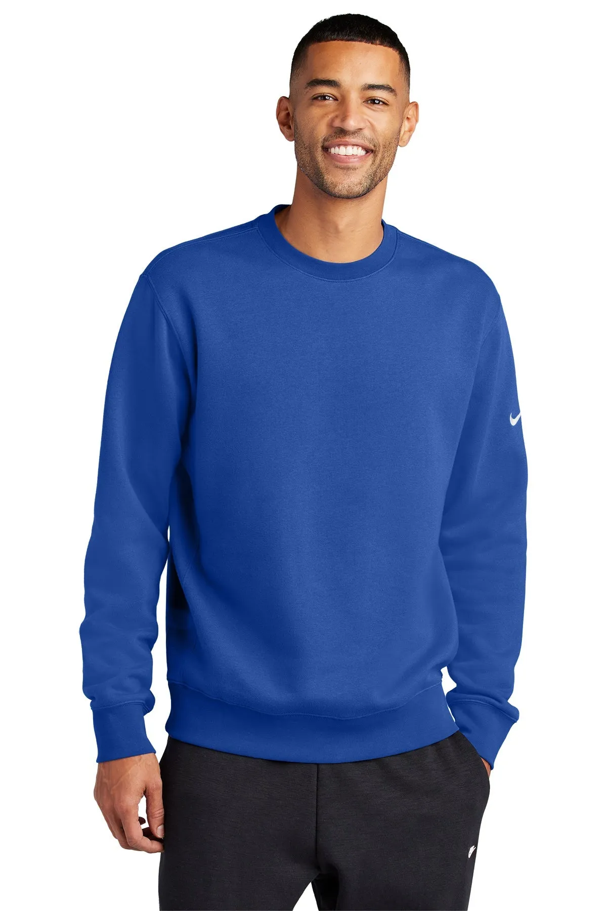 Nike Club Fleece Swoosh Custom Crews, Game Royal
