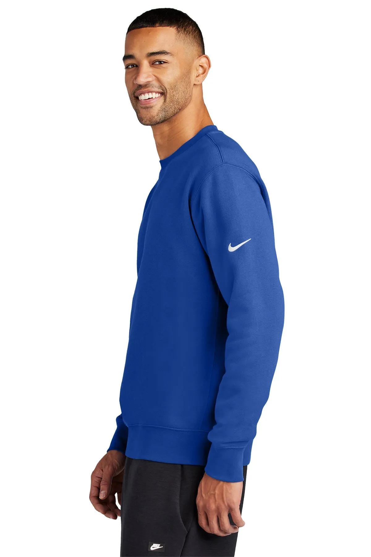 Nike Club Fleece Swoosh Custom Crews, Game Royal